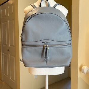 Kate Spade,Authentic , New York designer backpack NWOT blue with silver zips